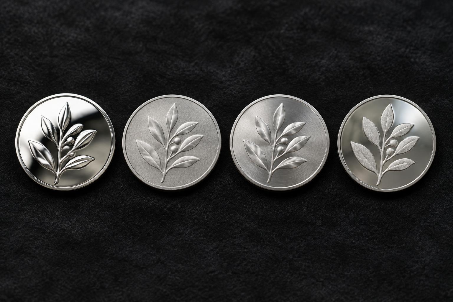 Brilliant, Matte, Satin and Frosted Coin Finishes: How They Differ